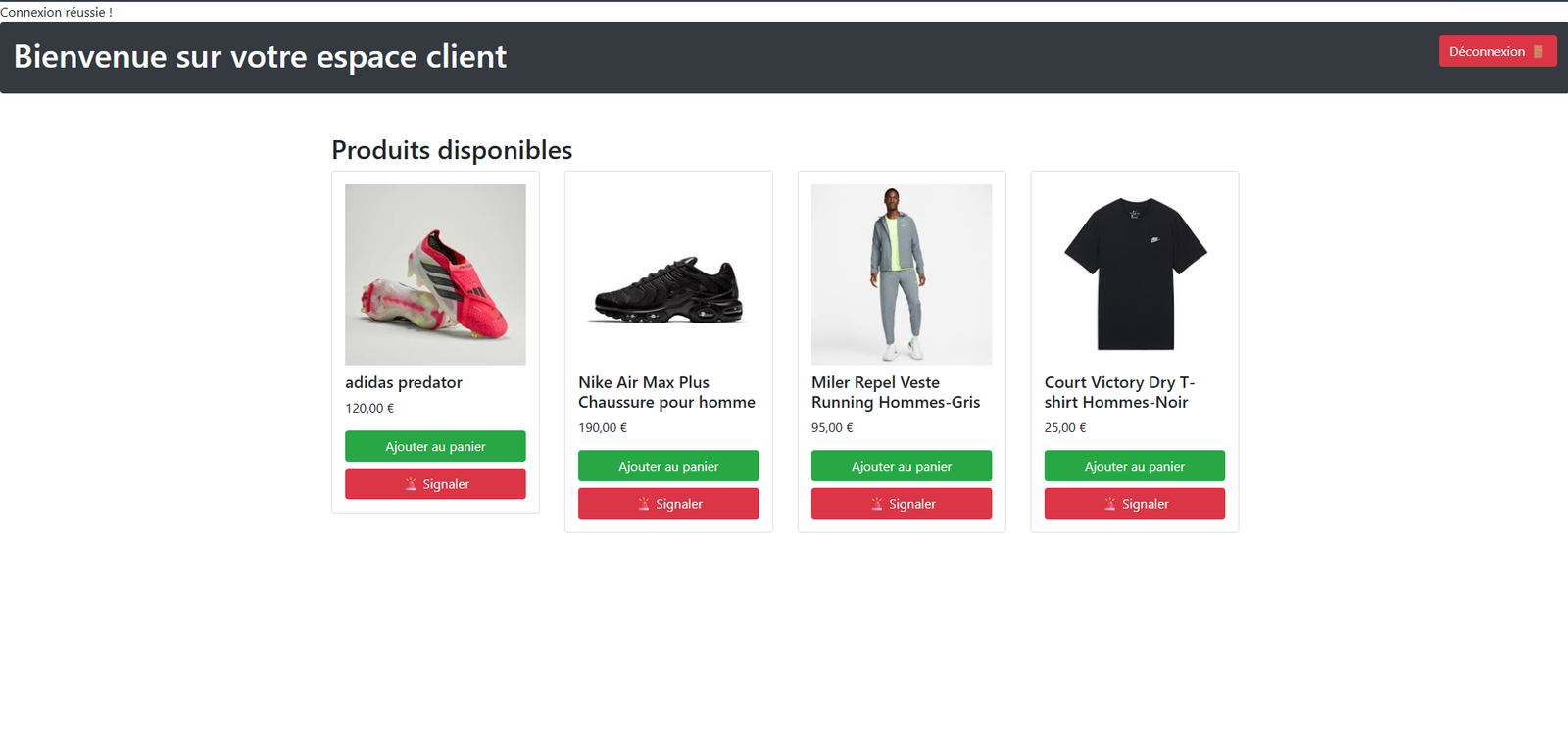 Espace client